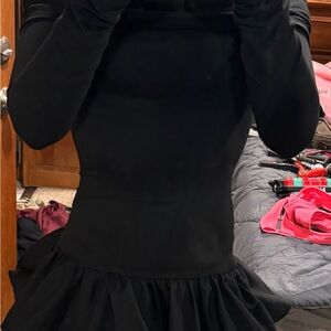 Black Long-Sleeve Fit-and-Flare Dress - Classic Women's Dress